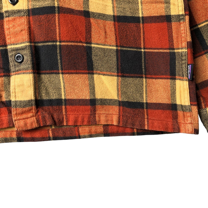 Patagonia Organic Cotton 53947FA20 Long Sleeve Flannel Check Box Shirt, Men's Size Medium Organic cotton orange type Vintage Second Hand
