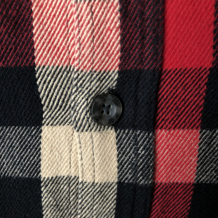 WOOLRICH Long Sleeve Heavy Flannel Check Shirt, Men's Size L cotton red type Vintage Second Hand
