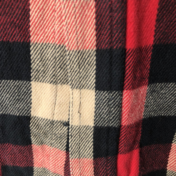 WOOLRICH Long Sleeve Heavy Flannel Check Shirt, Men's Size L cotton red type Vintage Second Hand