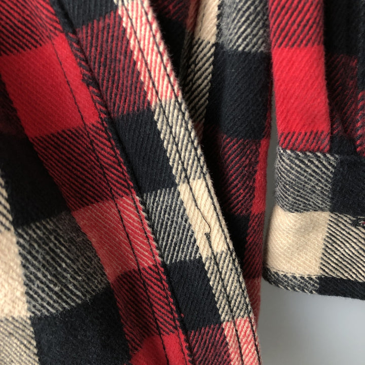 WOOLRICH Long Sleeve Heavy Flannel Check Shirt, Men's Size L cotton red type Vintage Second Hand