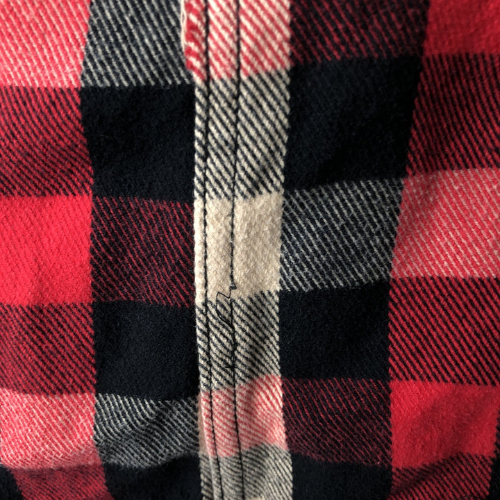WOOLRICH Long Sleeve Heavy Flannel Check Shirt, Men's Size L cotton red type Vintage Second Hand
