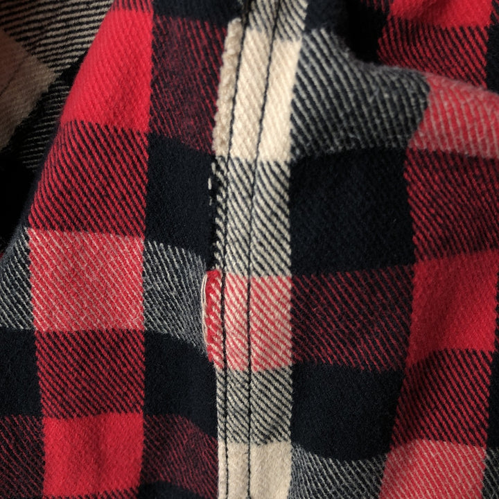 WOOLRICH Long Sleeve Heavy Flannel Check Shirt, Men's Size L cotton red type Vintage Second Hand