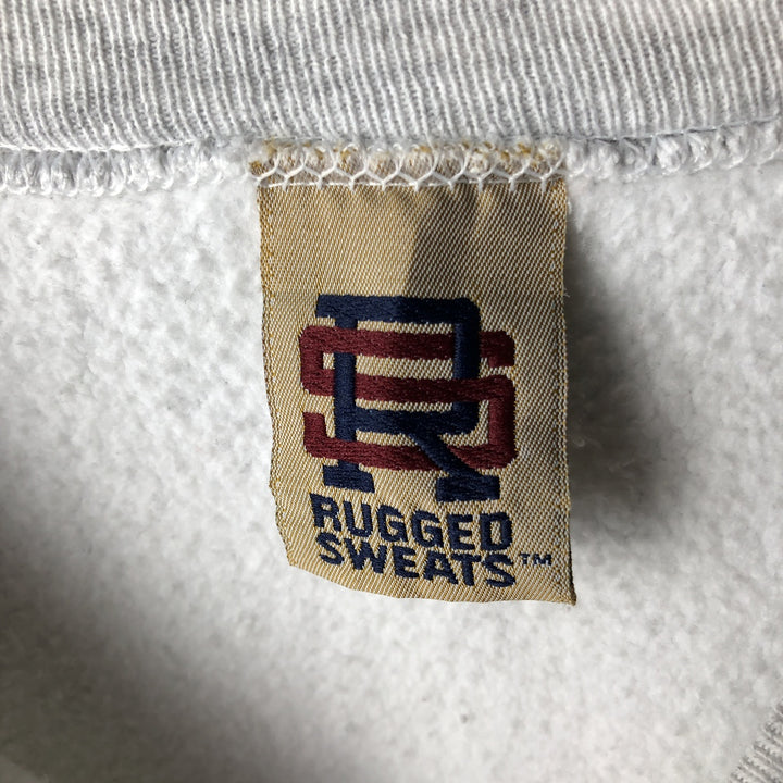 Vintage 90'S Rugged Sweats printed sweatshirt, men's size L cotton gray type Vintage Second Hand