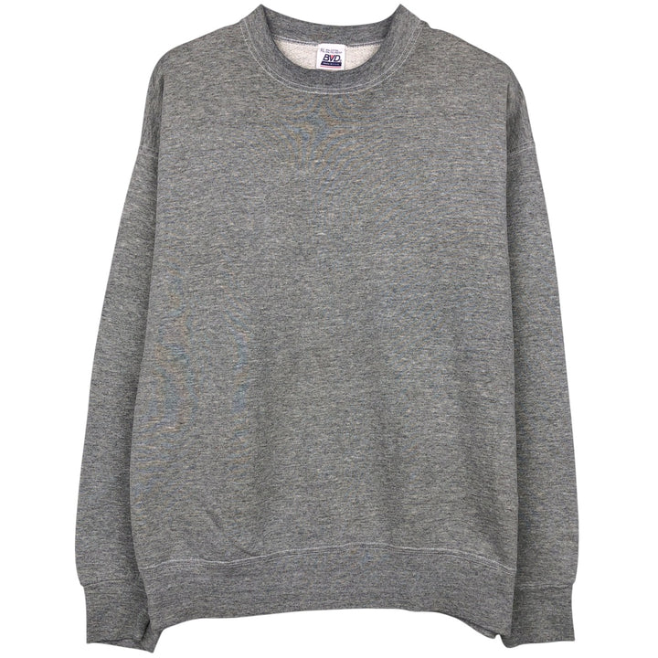 90'S BVD plain blank sweatshirt, sweatshirt, made in USA, men's XL size, vintage cotton gray type Vintage Second Hand