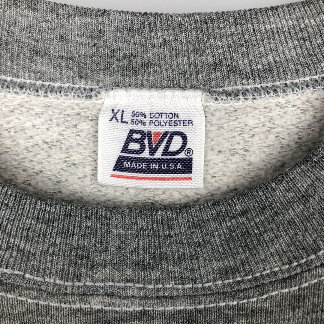 90'S BVD plain blank sweatshirt, sweatshirt, made in USA, men's XL size, vintage cotton gray type Vintage Second Hand