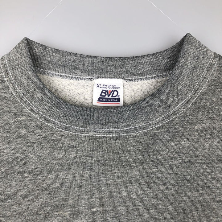 90'S BVD plain blank sweatshirt, sweatshirt, made in USA, men's XL size, vintage cotton gray type Vintage Second Hand