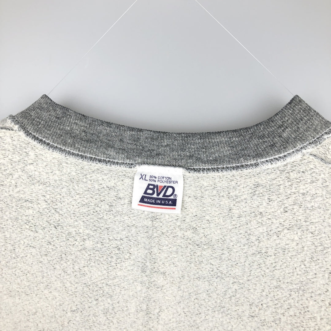 90'S BVD plain blank sweatshirt, sweatshirt, made in USA, men's XL size, vintage cotton gray type Vintage Second Hand