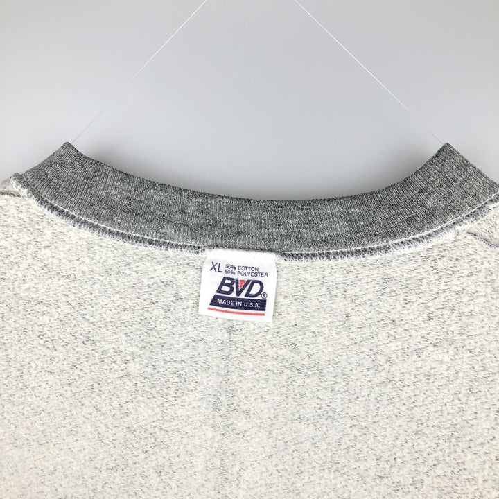 90'S BVD plain blank sweatshirt, sweatshirt, made in USA, men's XL size, vintage cotton gray type Vintage Second Hand
