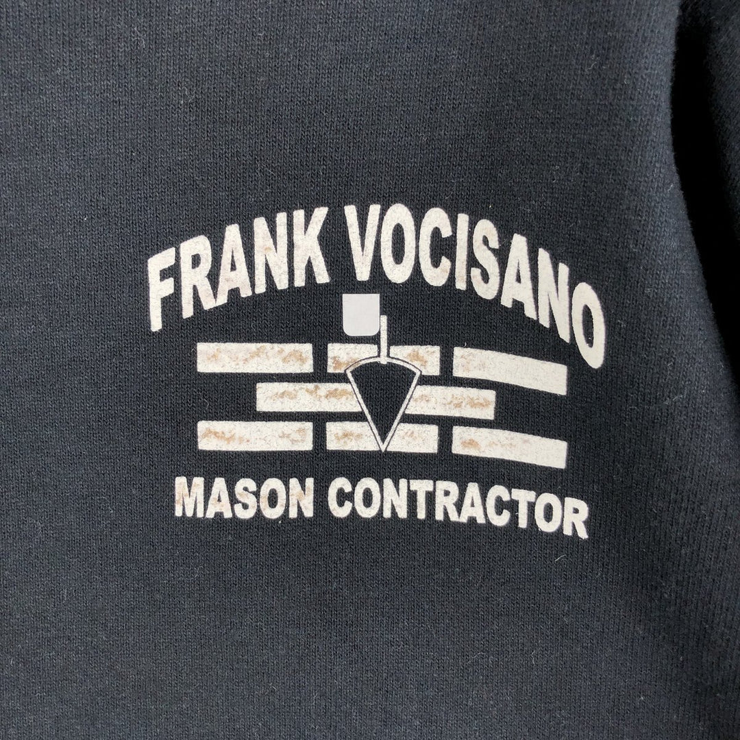 2000'S Fruit of the Loom Vocisano Builders Flag Pattern Advertising Sweatshirt, Men's Size XL cotton black type Vintage Second Hand