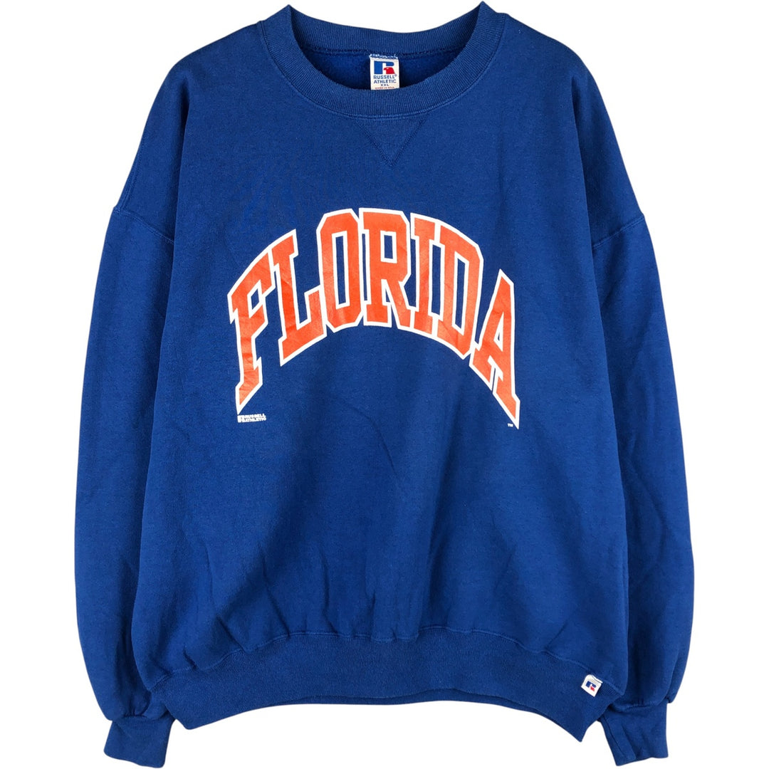 90'S Russell College Sweatshirt, Made in USA, Men's XXL, Vintage cotton blue type Vintage Second Hand