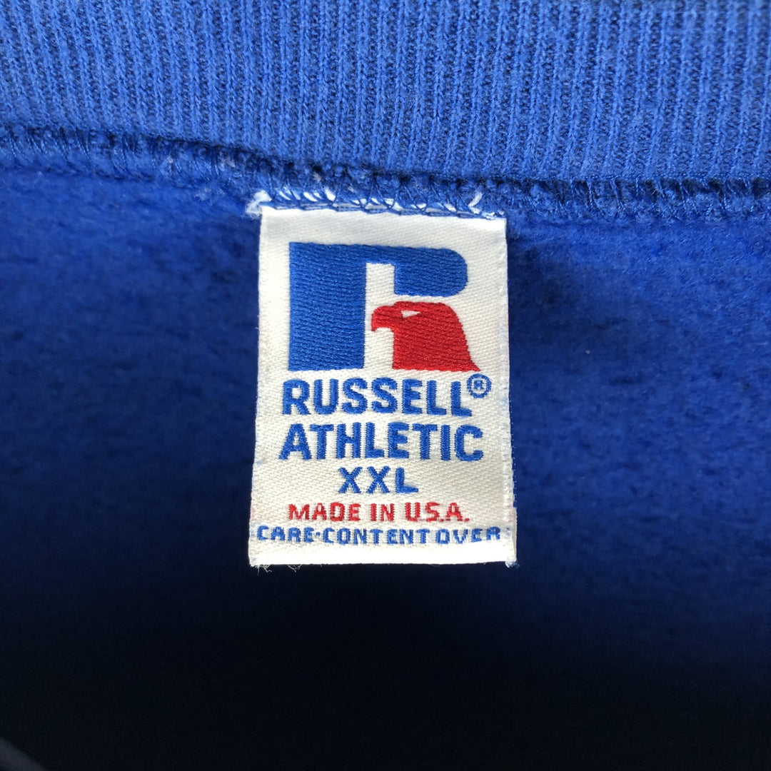 90'S Russell College Sweatshirt, Made in USA, Men's XXL, Vintage cotton blue type Vintage Second Hand