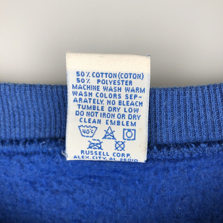 90'S Russell College Sweatshirt, Made in USA, Men's XXL, Vintage cotton blue type Vintage Second Hand