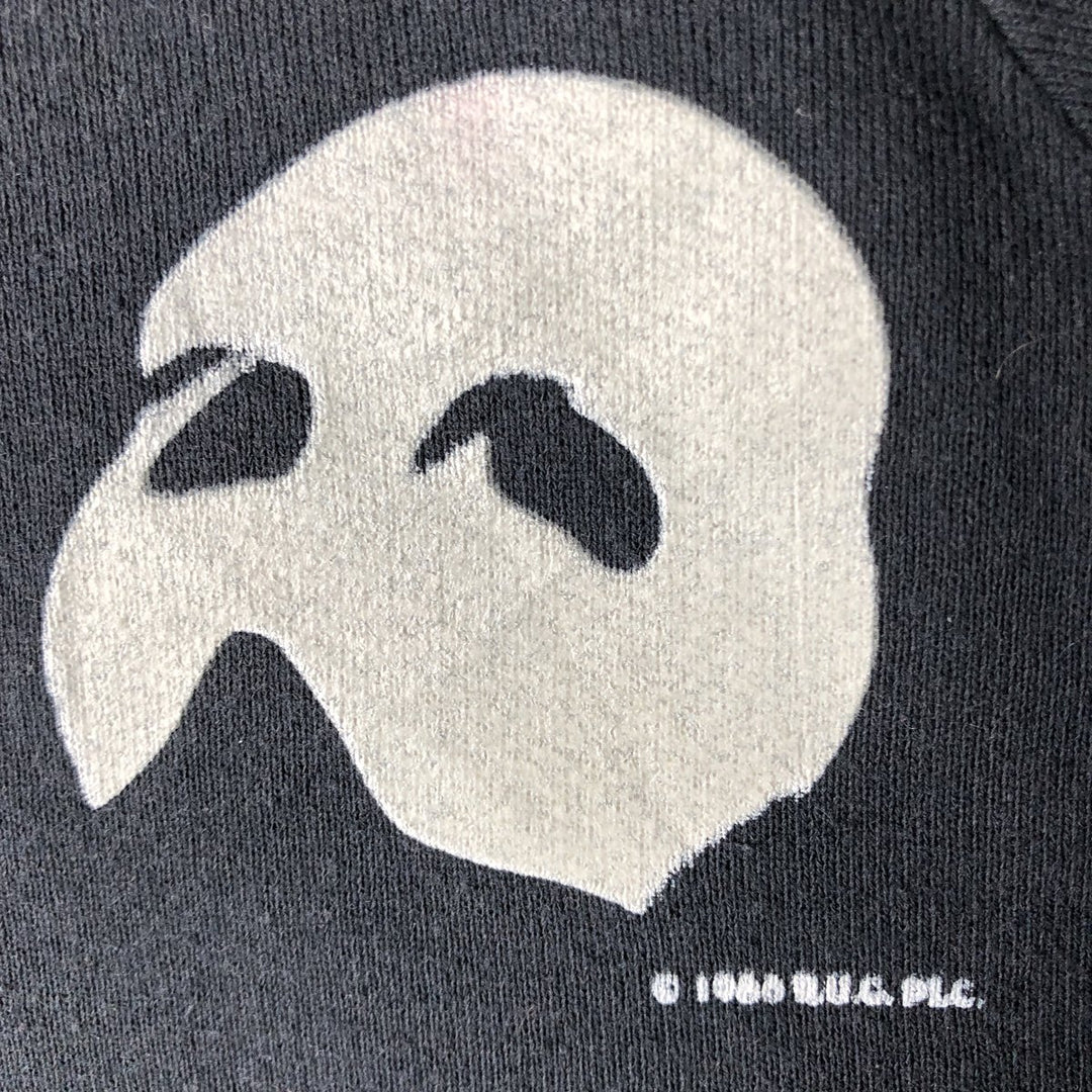 Vintage 1980'S Fruit of the Loom Phantom of the Opera print sweatshirt, made in the USA, size L, men's cotton black type Vintage Second Hand