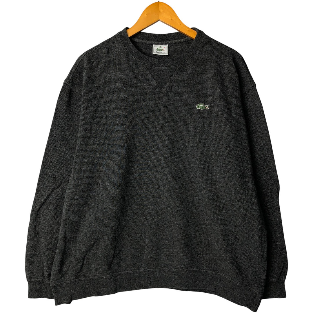 Lacoste Pique One-Point Logo Sweatshirt, Size 6, Men's XL cotton Charcoal Vintage Second Hand