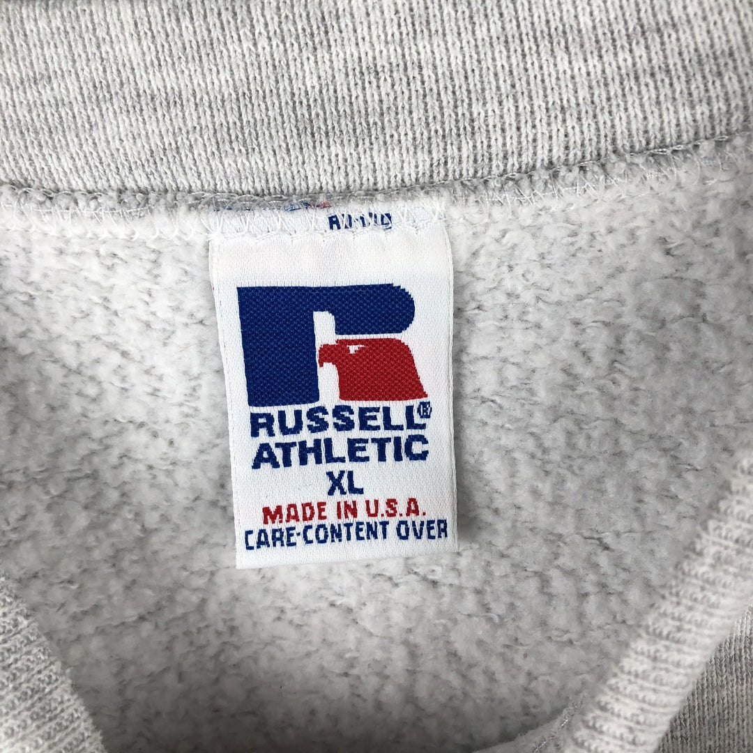 90'S Russell College Sweatshirt, Made in USA, Men's XL, Vintage cotton gray type Vintage Second Hand