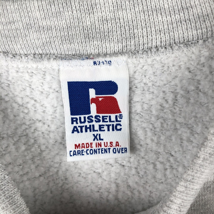 90'S Russell College Sweatshirt, Made in USA, Men's XL, Vintage cotton gray type Vintage Second Hand