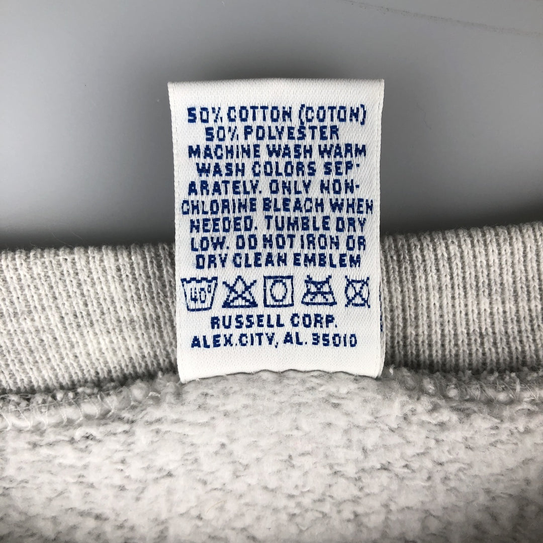 90'S Russell College Sweatshirt, Made in USA, Men's XL, Vintage cotton gray type Vintage Second Hand
