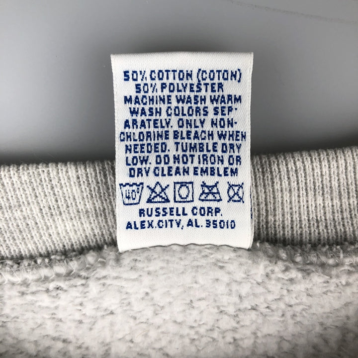 90'S Russell College Sweatshirt, Made in USA, Men's XL, Vintage cotton gray type Vintage Second Hand