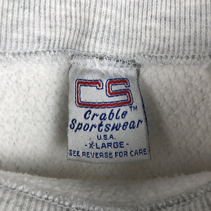 Vintage 90'S Crable Sportswear college sweatshirt, size XL, men's unclear white type Vintage Second Hand