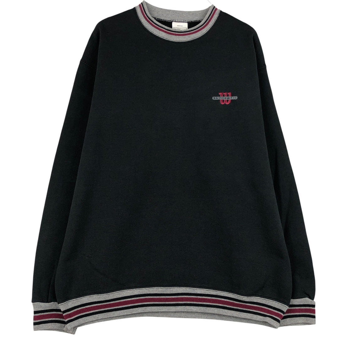 90'S Wilson One-Point Logo Sweatshirt, Made in USA, Men's Size L, Vintage cotton black type Vintage Second Hand