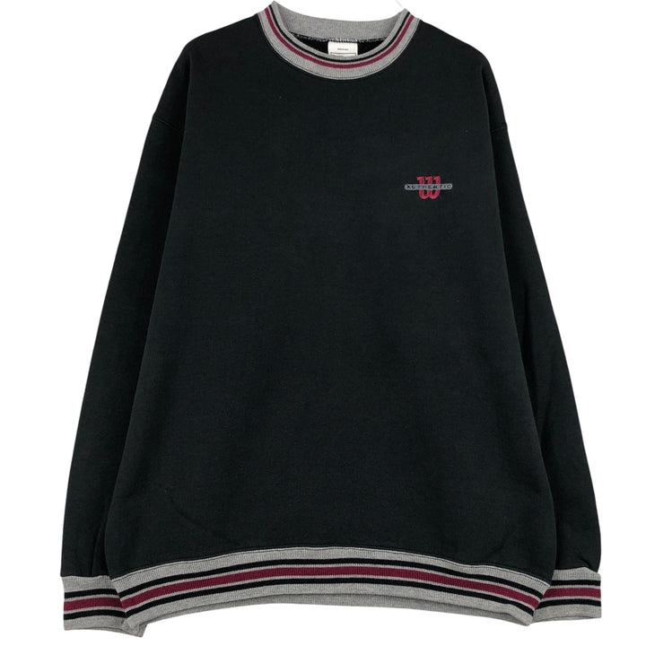 90'S Wilson One-Point Logo Sweatshirt, Made in USA, Men's Size L, Vintage cotton black type Vintage Second Hand