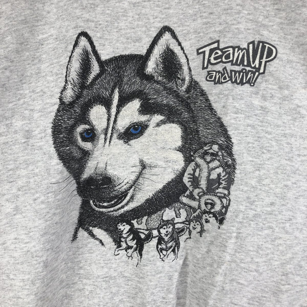 Vintage 80s-90'S Little Brownie Dog Print Animal Sweatshirt, Made in USA, Men's Size L polyester gray type Vintage Second Hand