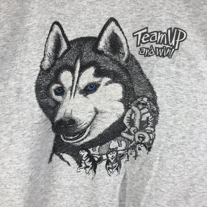 Vintage 80s-90'S Little Brownie Dog Print Animal Sweatshirt, Made in USA, Men's Size L polyester gray type Vintage Second Hand