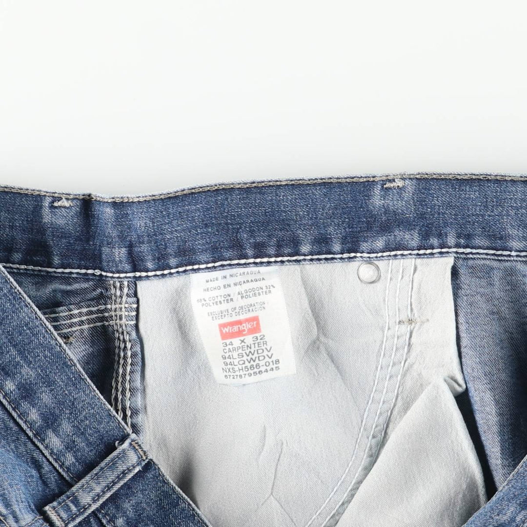 00'S Wrangler CARPENTER denim painter pants for men, W35 equivalent cotton blue type Vintage Second Hand