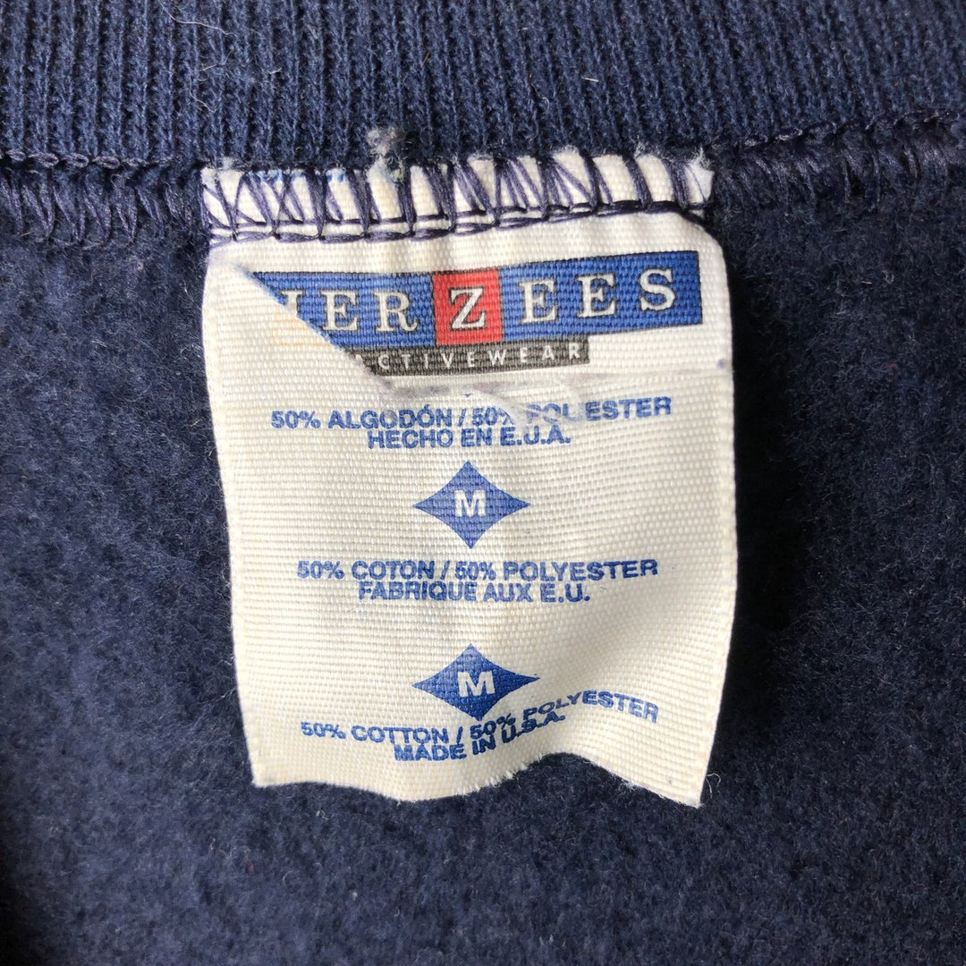Vintage 90'S Jerzees US Navy Print Sweatshirt, Made in USA, Men's Size Medium cotton navy blue type Vintage Second Hand