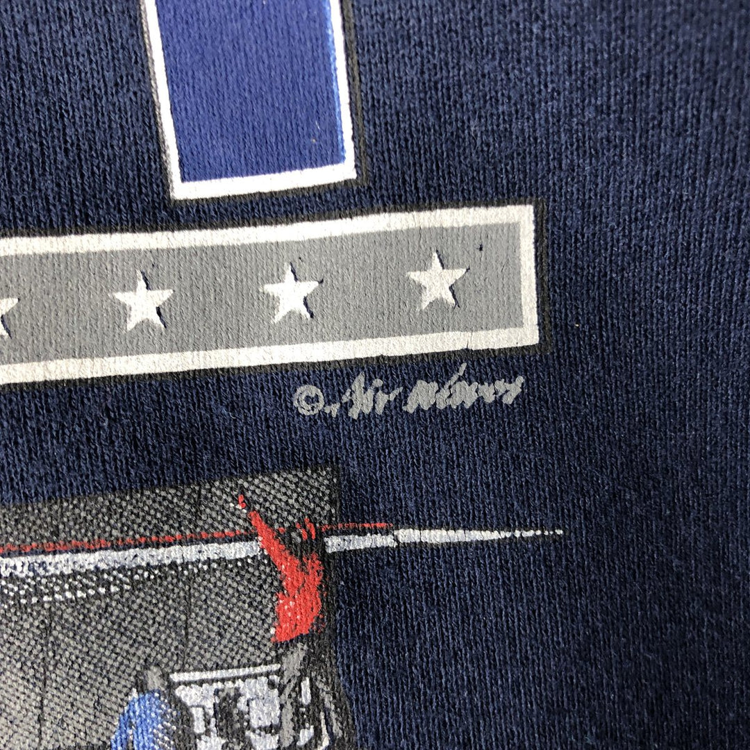 Vintage 90'S Jerzees US Navy Print Sweatshirt, Made in USA, Men's Size Medium cotton navy blue type Vintage Second Hand