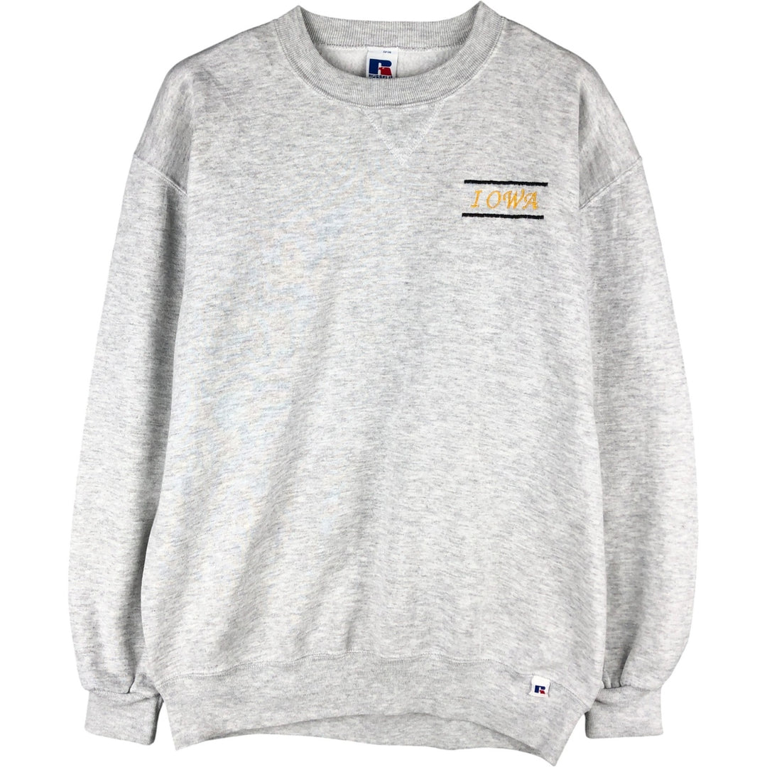 90'S Russell IOWA University of Iowa college sweatshirt, made in the USA, men's size L, vintage cotton gray type Vintage Second Hand