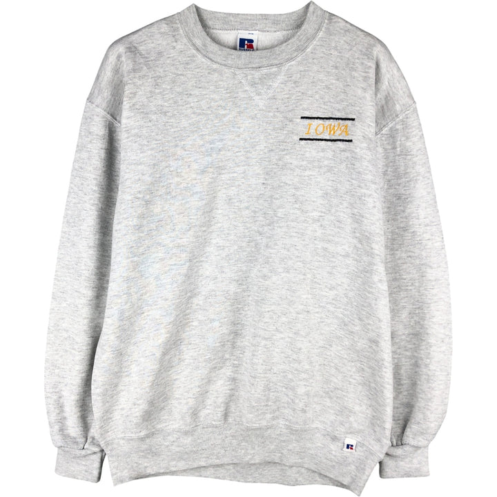 90'S Russell IOWA University of Iowa college sweatshirt, made in the USA, men's size L, vintage cotton gray type Vintage Second Hand