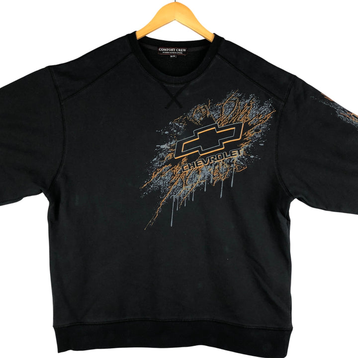 COMFORT CREW CHEVROLET Chevrolet Advertising Sweatshirt, Men's XL cotton black type Vintage Second Hand