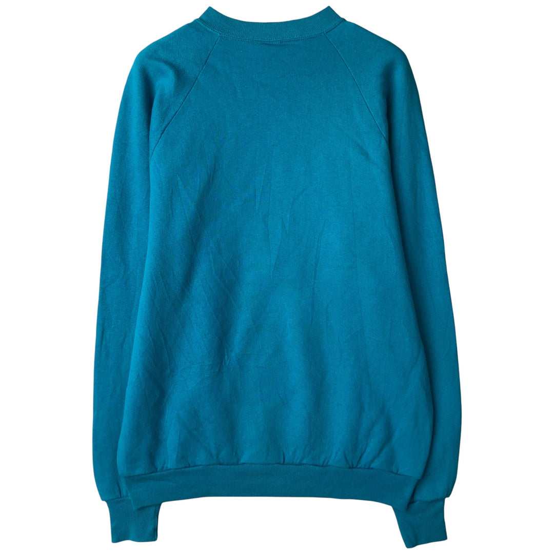 1980'S Jerzees MICKEY MOUSE character sweatshirt, Made in USA, Men's size L cotton turquoise blue Vintage Second Hand