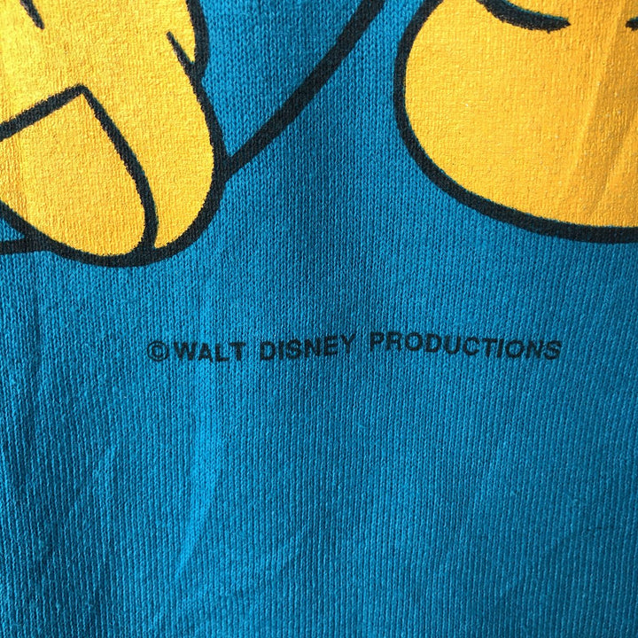 1980'S Jerzees MICKEY MOUSE character sweatshirt, Made in USA, Men's size L cotton turquoise blue Vintage Second Hand