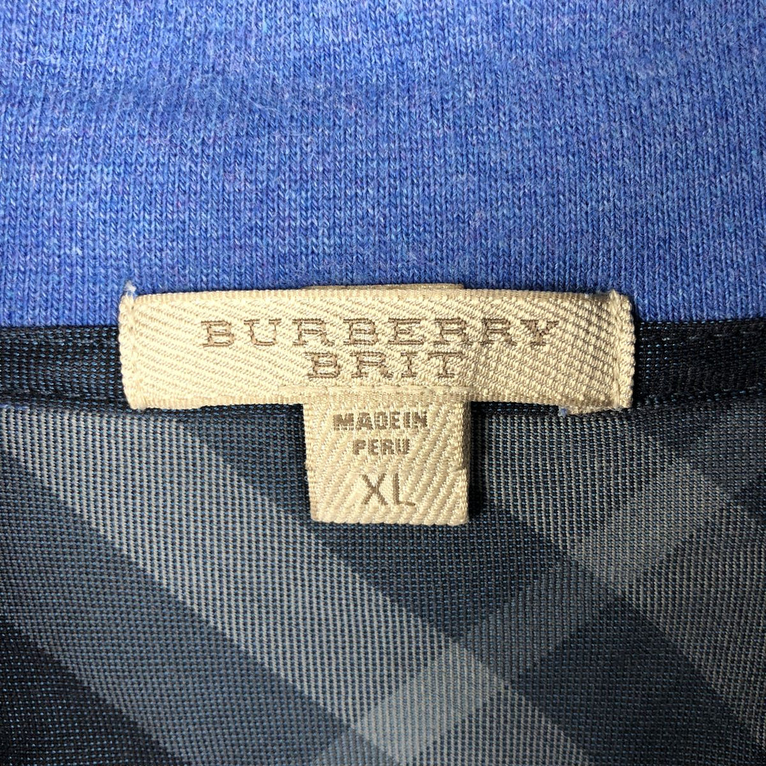Burberry's BURBERRY BRIT half-zip sweatshirt, men's size XL cotton blue type Vintage Second Hand