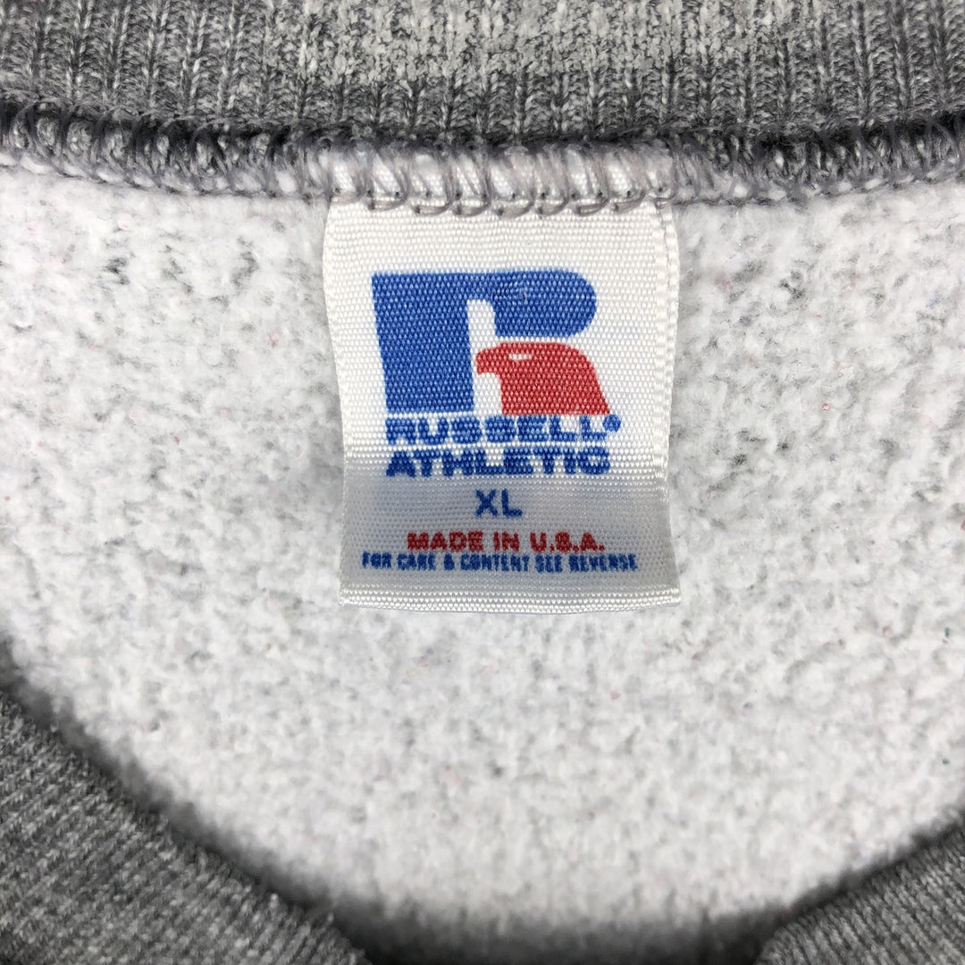 90'S Russell plain blank sweatshirt, sweatshirt, made in USA, men's XL size, vintage polyester gray type Vintage Second Hand