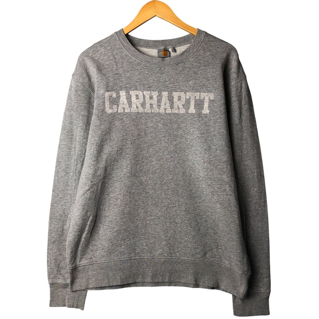 Carhartt logo sweatshirt, men's size L cotton gray type Vintage Second Hand