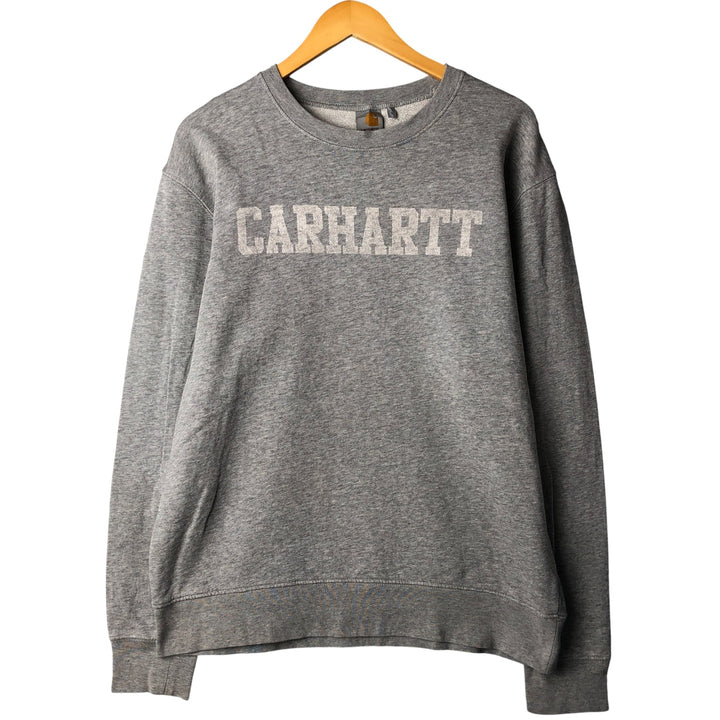 Carhartt logo sweatshirt, men's size L cotton gray type Vintage Second Hand