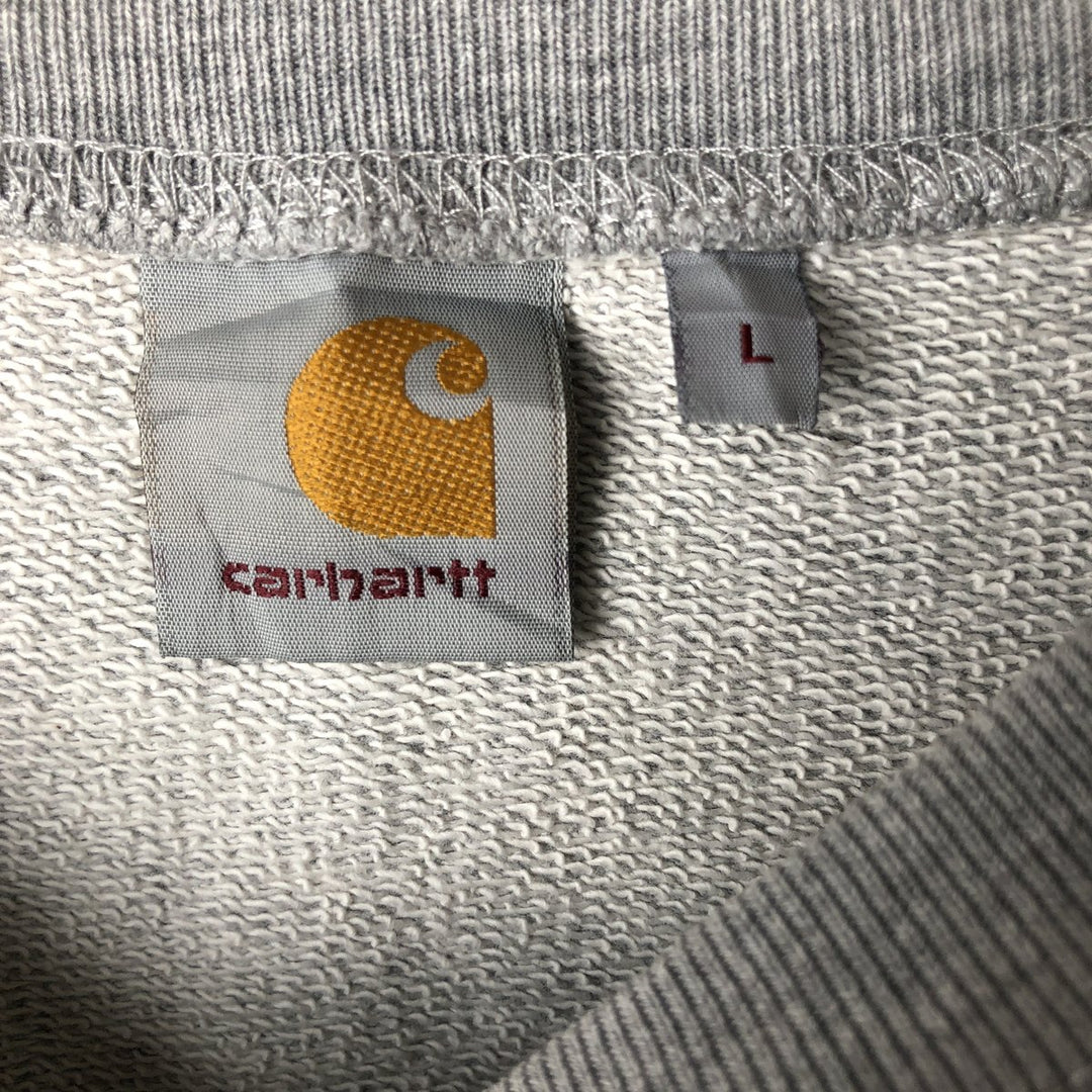 Carhartt logo sweatshirt, men's size L cotton gray type Vintage Second Hand