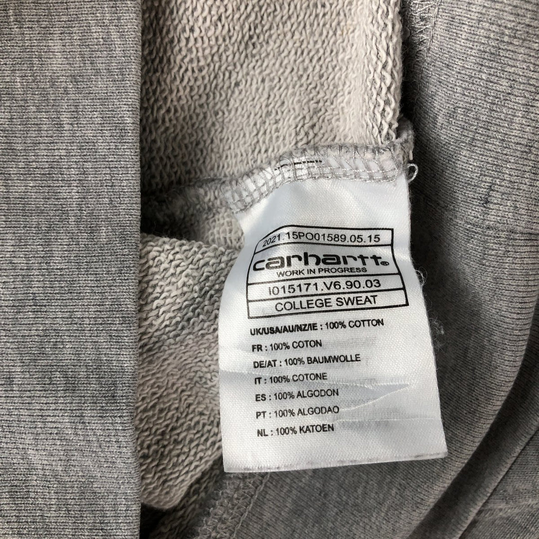 Carhartt logo sweatshirt, men's size L cotton gray type Vintage Second Hand