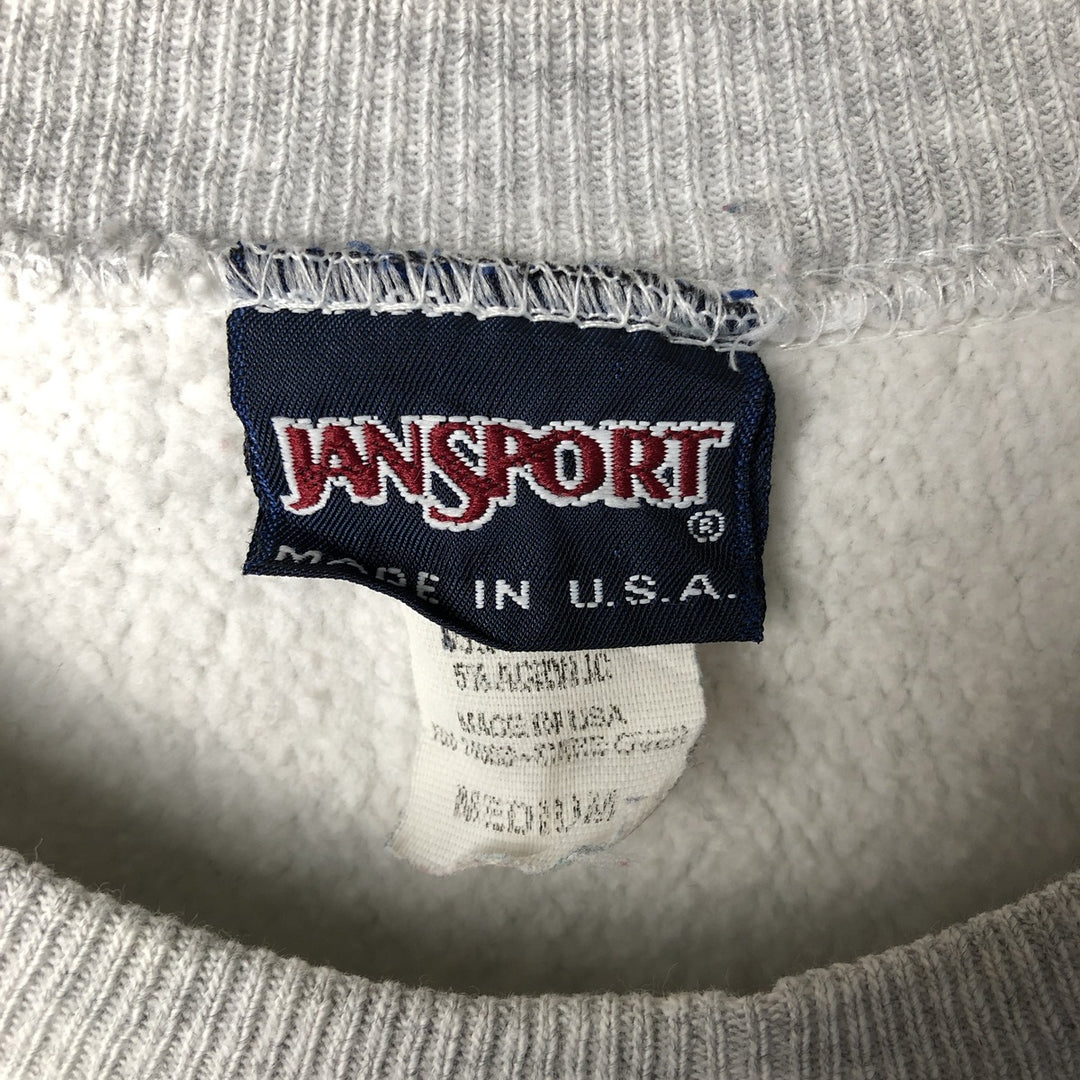 90'S Jansport College Sweatshirt, Made in USA, Men's M, Vintage cotton gray type Vintage Second Hand