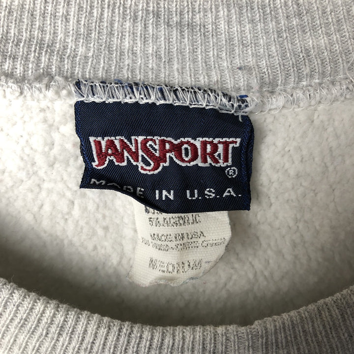 90'S Jansport College Sweatshirt, Made in USA, Men's M, Vintage cotton gray type Vintage Second Hand