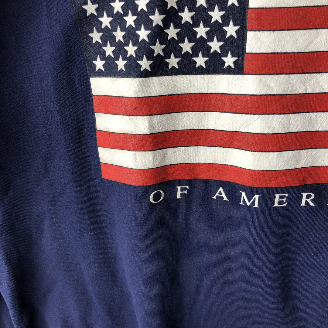 00'S GALT SAND Stars and Stripes Print Sweatshirt, Men's Size XL cotton navy blue type Vintage Second Hand