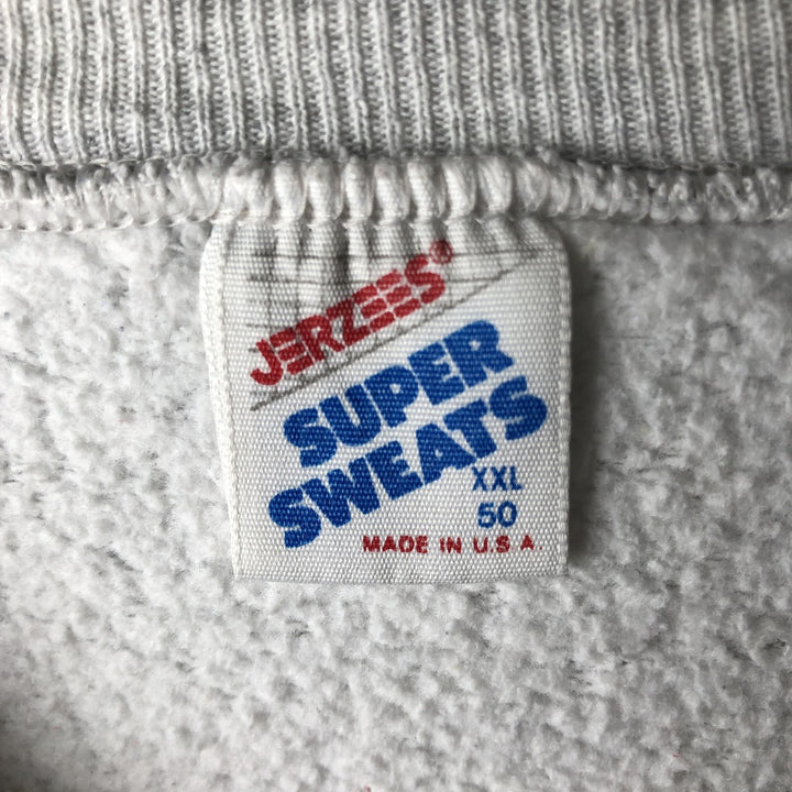 Vintage 80s-90'S Jerzees printed sweatshirt, made in the USA, men's size XXL polyester gray type Vintage Second Hand