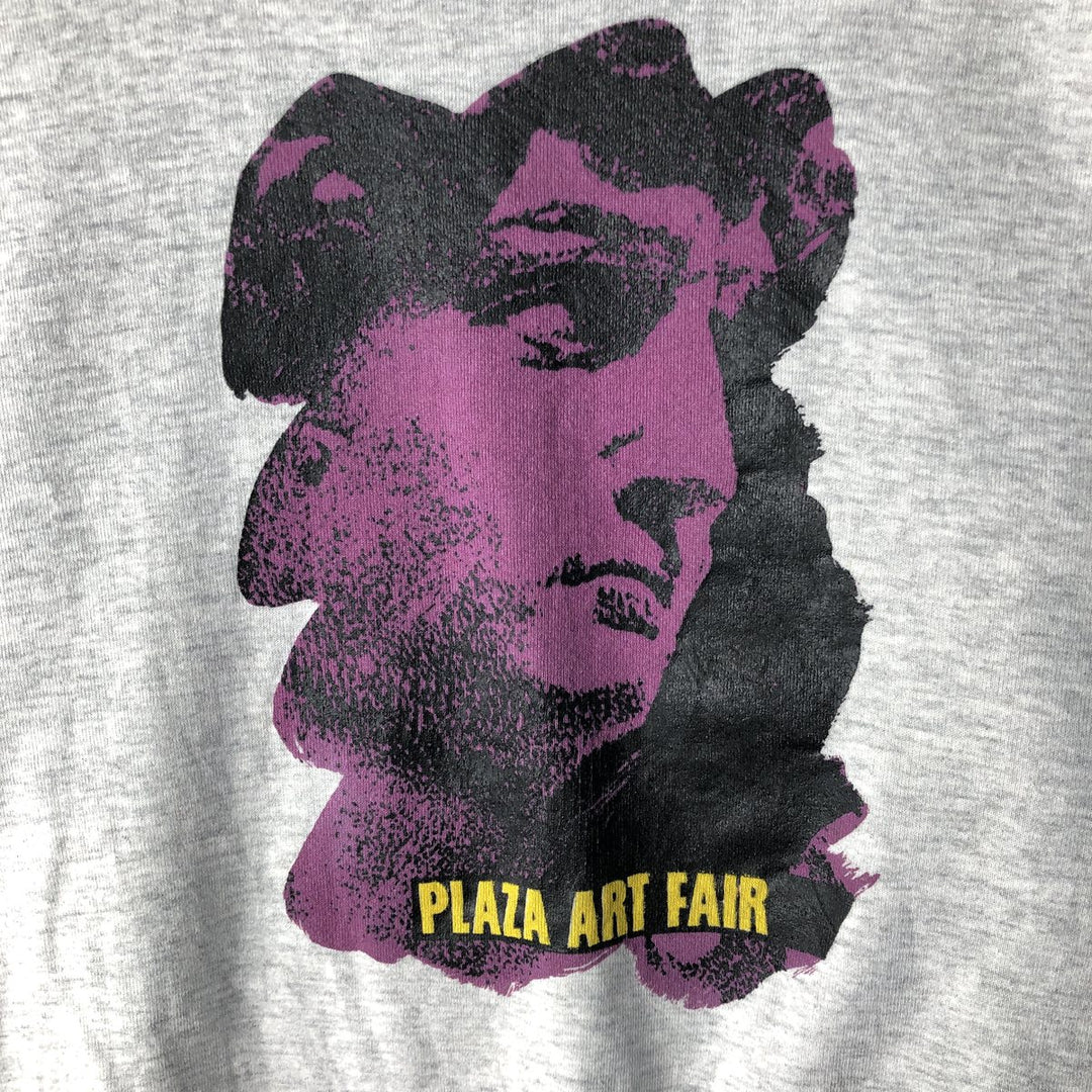 Vintage 80s-90'S Jerzees printed sweatshirt, made in the USA, men's size XXL polyester gray type Vintage Second Hand