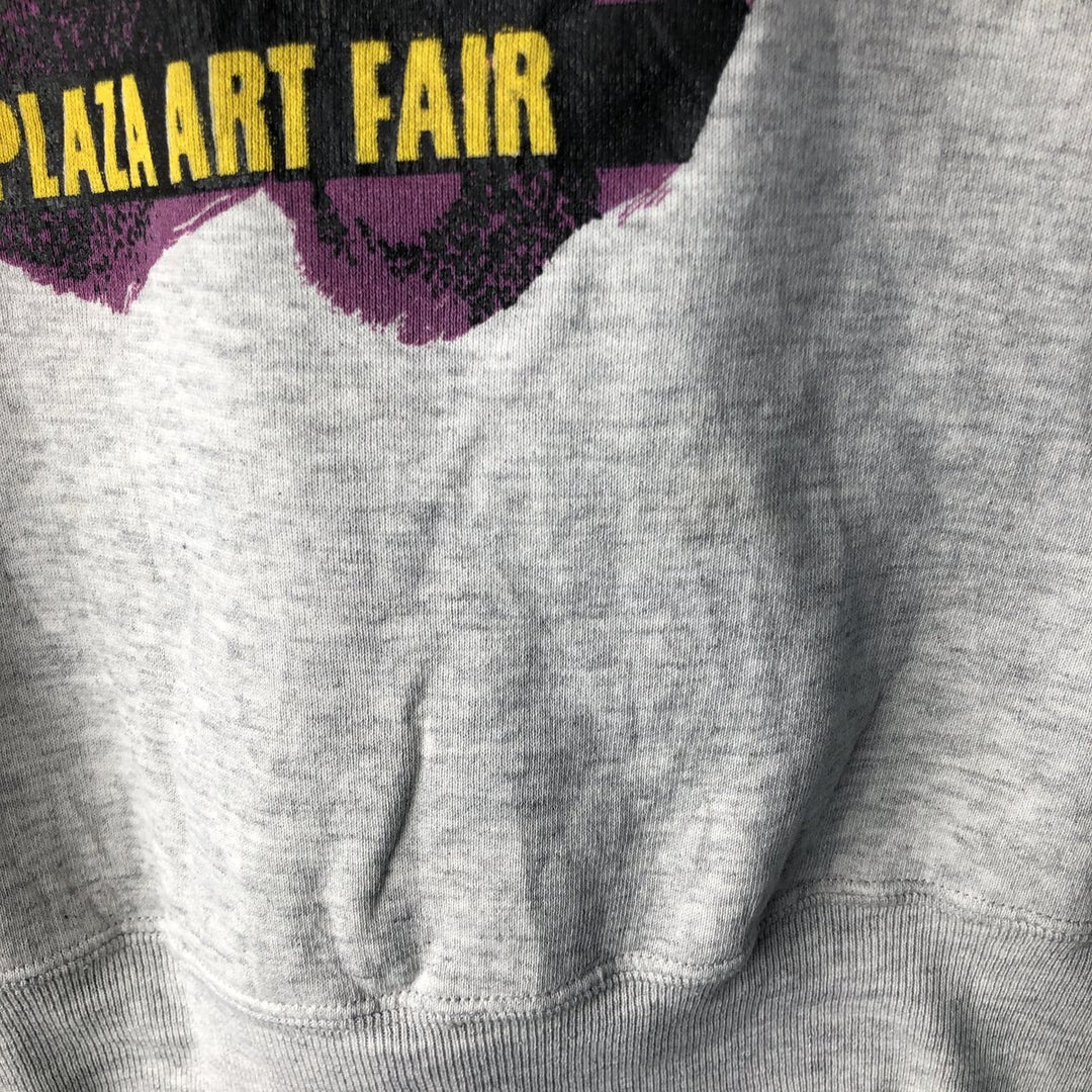 Vintage 80s-90'S Jerzees printed sweatshirt, made in the USA, men's size XXL polyester gray type Vintage Second Hand