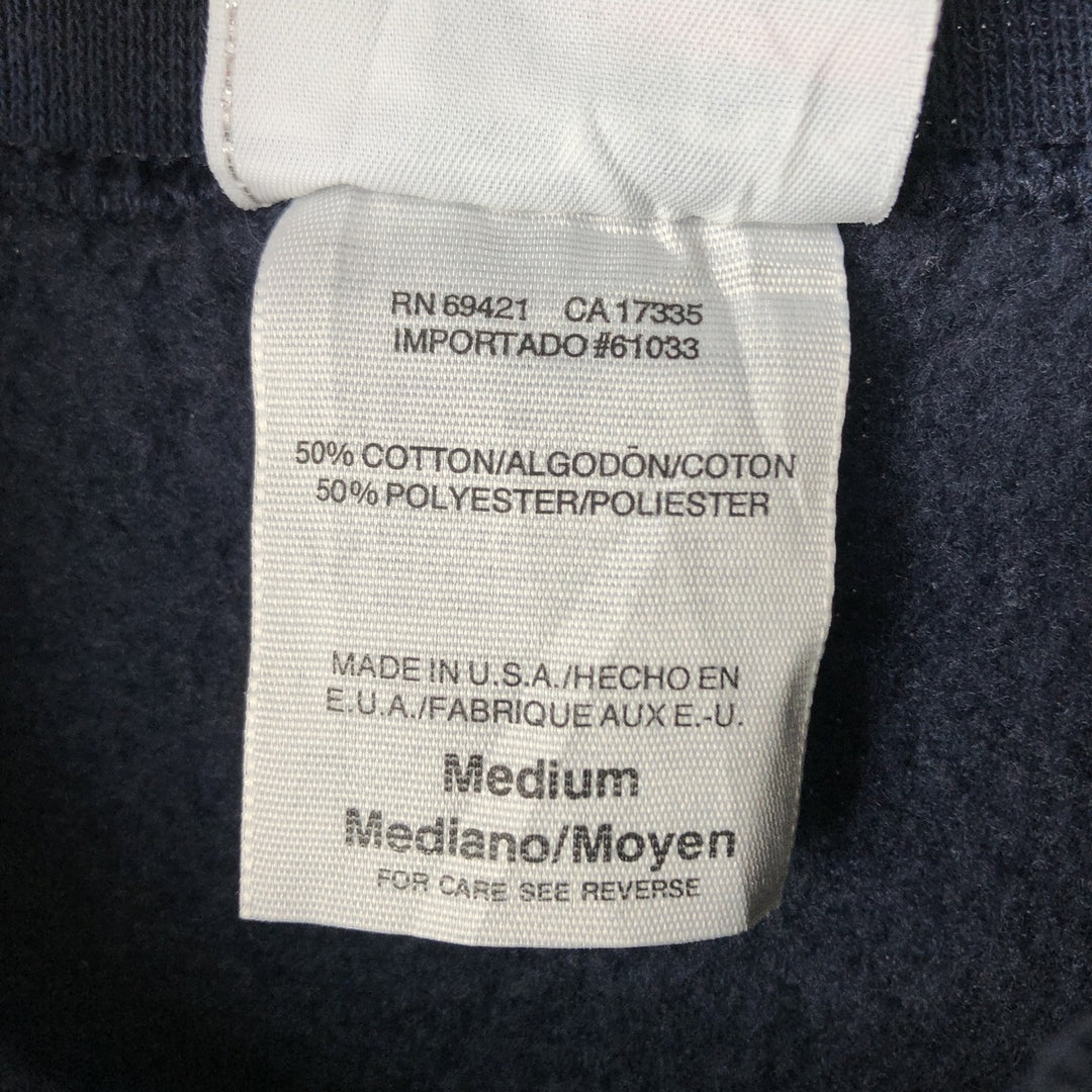 90'S Reebok One Point Logo Sweatshirt Trainer Made in USA Men's M Size Vintage cotton navy blue type Vintage Second Hand