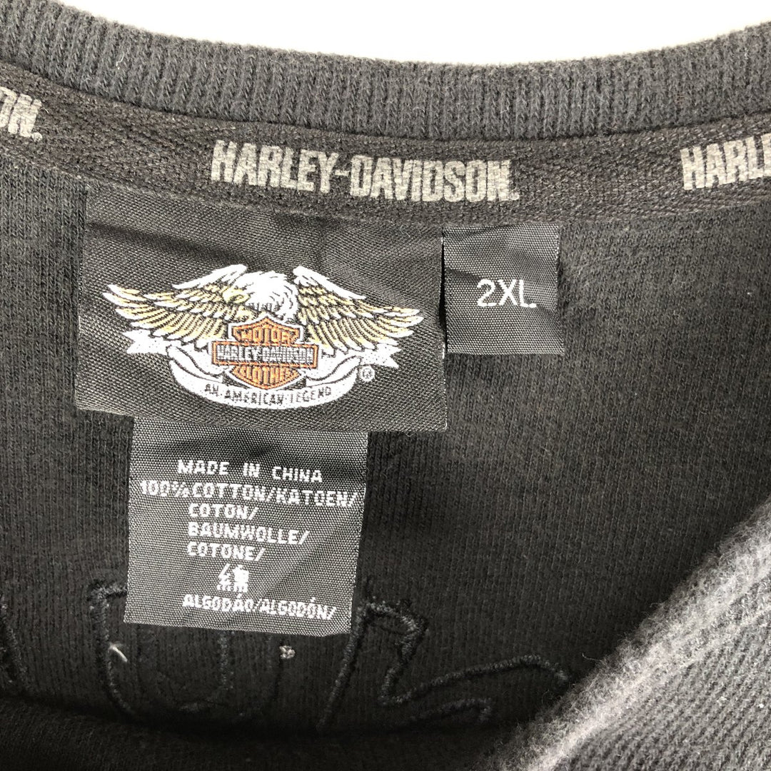 2000'S Harley-Davidson Back Logo Advertising Sweatshirt, Men's XXL cotton black type Vintage Second Hand