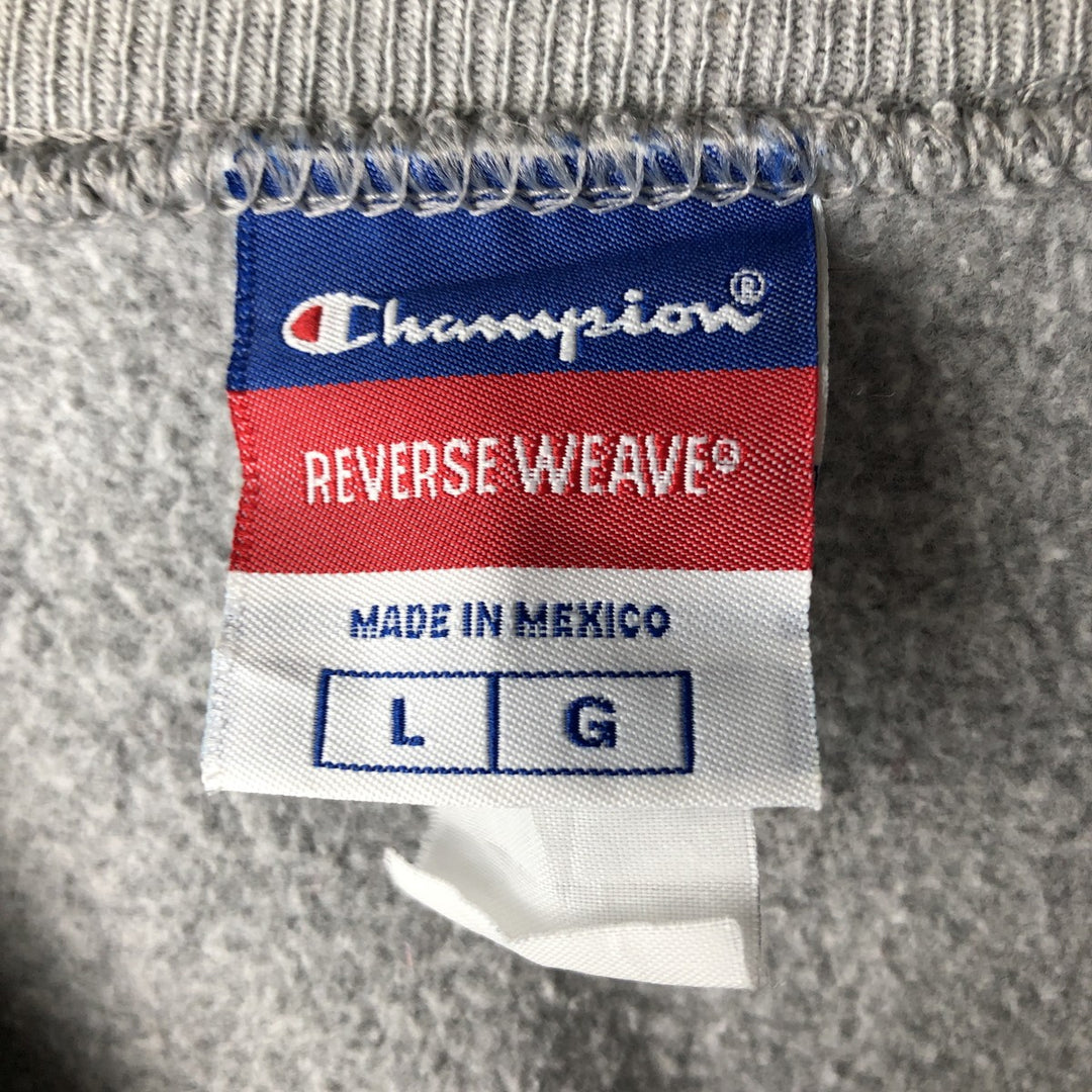 2000'S Champion REVERSE WEAVE Reverse Weave Print Sweatshirt, Men's Size L unclear gray type Vintage Second Hand
